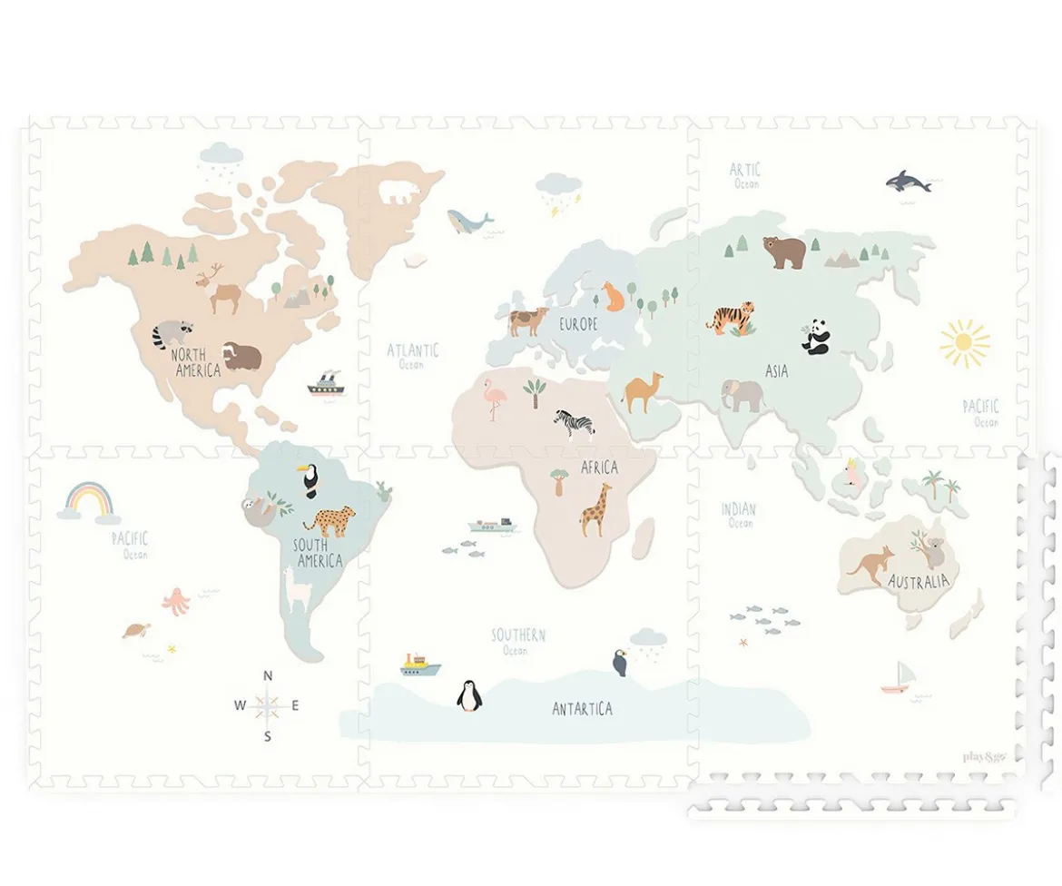 Alfombra de Juegos Tiloo Puzzle Worldmap