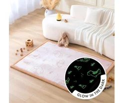 Alfombra Infantil Brilla en la Oscuridad Dino 170 x 120 cm
