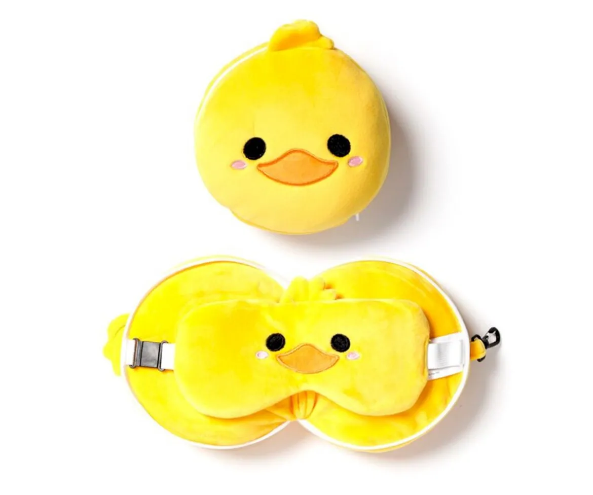 Almohada de Viaje con Antifaz Relaxeazzz Pato Adoramals