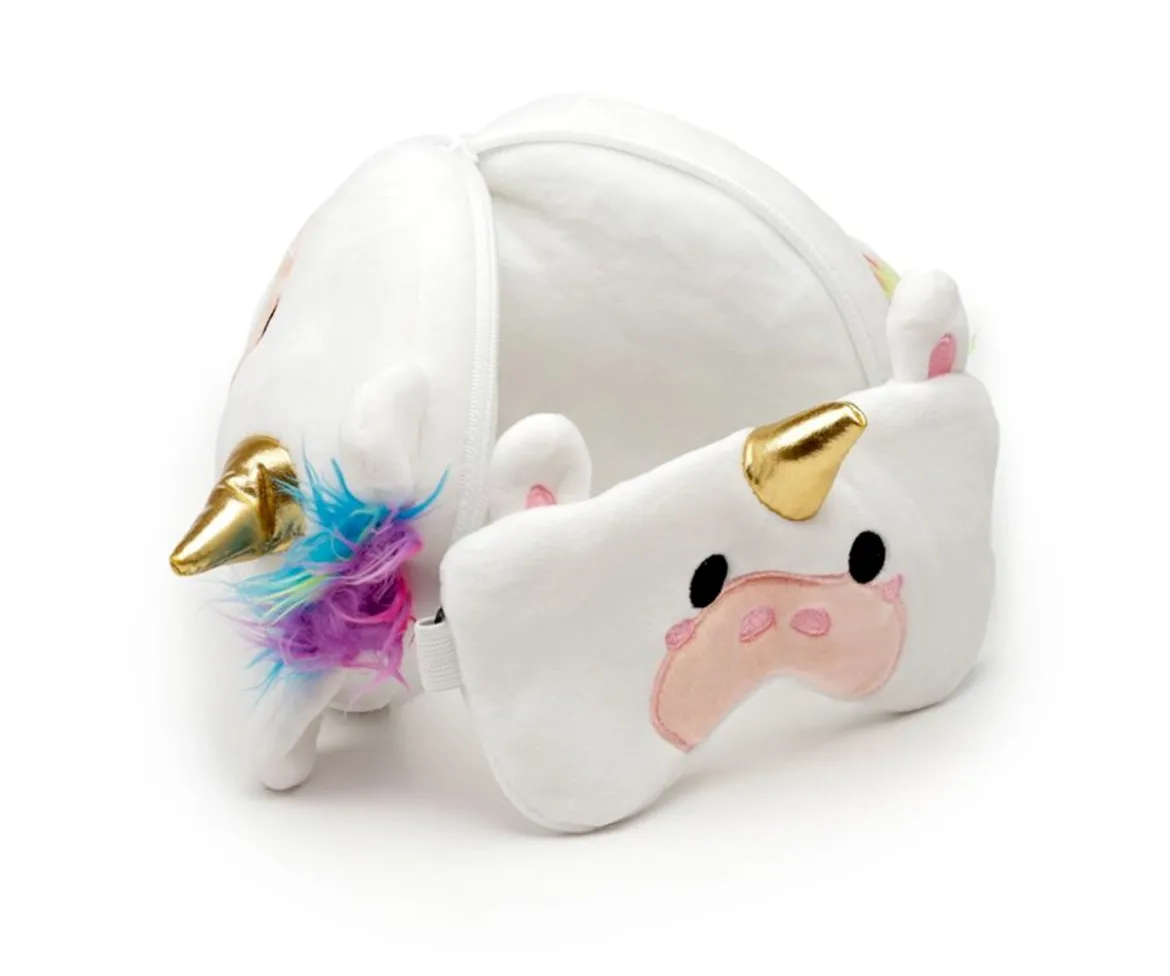 Almohada de Viaje con Antifaz Relaxeazzz Unicornio