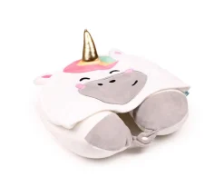 Almohada de Viaje con Memoria y Capucha Hoodeazzz Astra El Unicornio