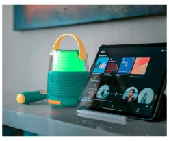 Altavoz Bluetooth y Karaoke KS-80 Azul Turquesa