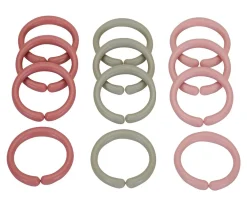12 Anillas Cuelga Juguetes Rosa