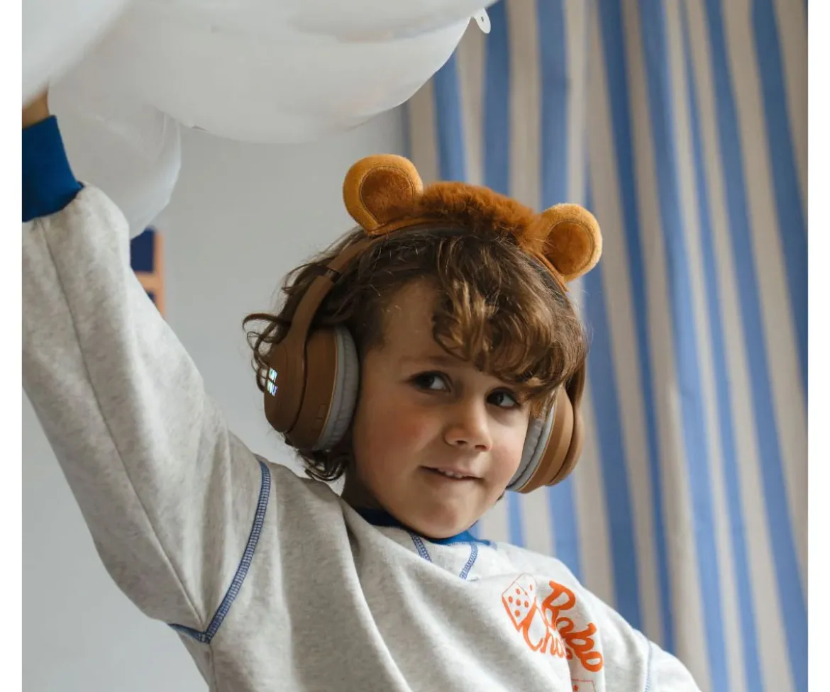 Auriculares KidyEars Infantiles con Orejas de Animal León