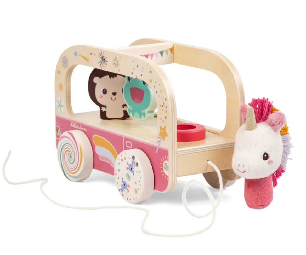 Autobús Mágico de Madera de Lena la Unicornio