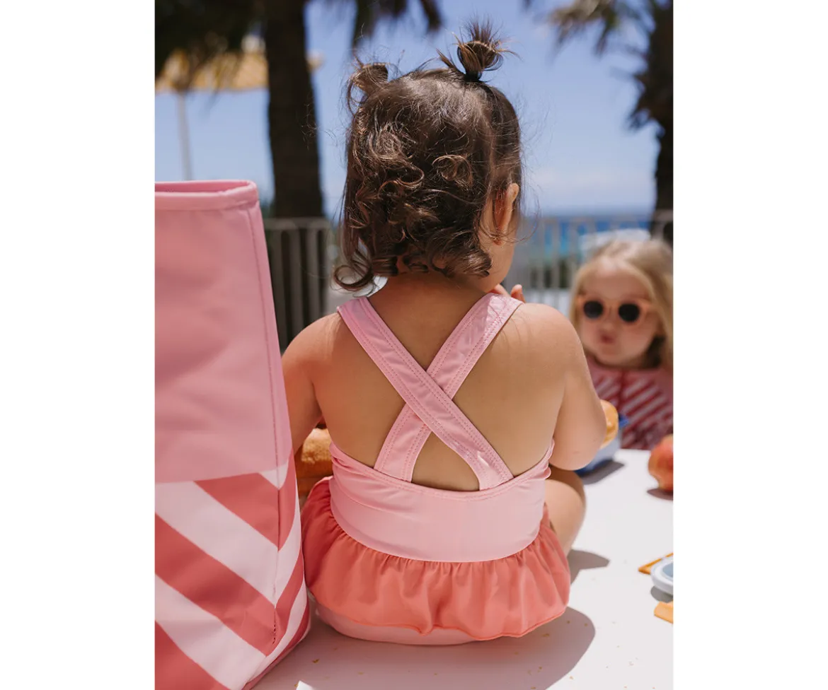 Bañador Cruzado con Volantes Stripes Bloom & Blush