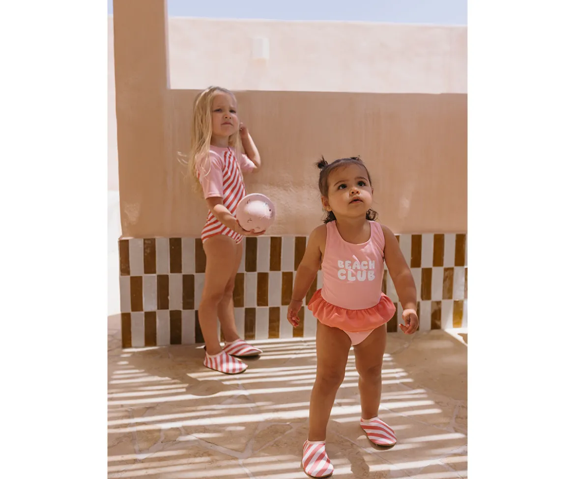 Bañador Cruzado con Volantes Stripes Bloom & Blush