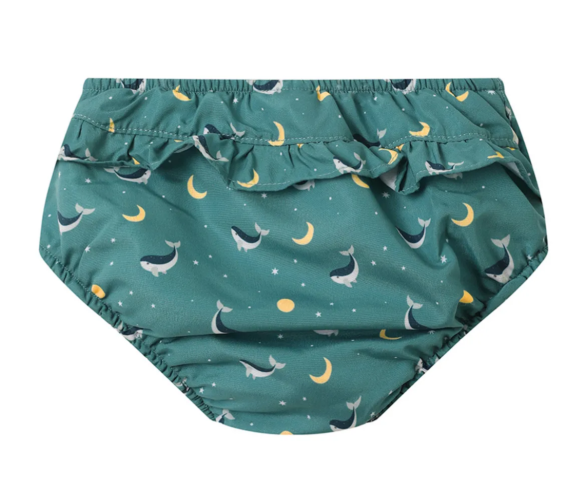 Bañador Pañal Volantes Whale Teal