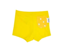Bañador Short Protección Solar Lunares Mostaza