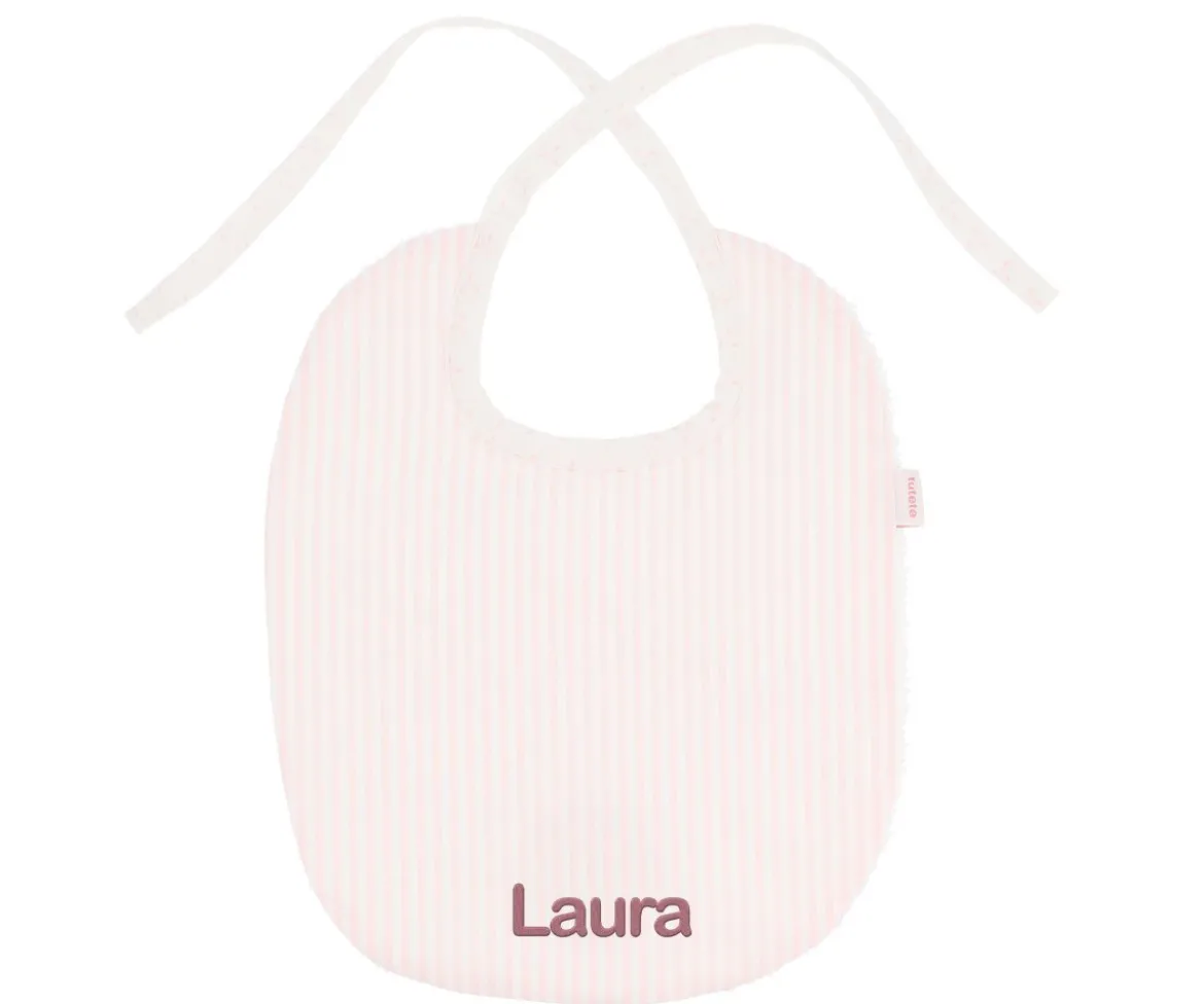 Babero Algodón Dorset Rosa Personalizable