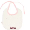 Babero Algodón Rainbow Dots Rosa Personalizable