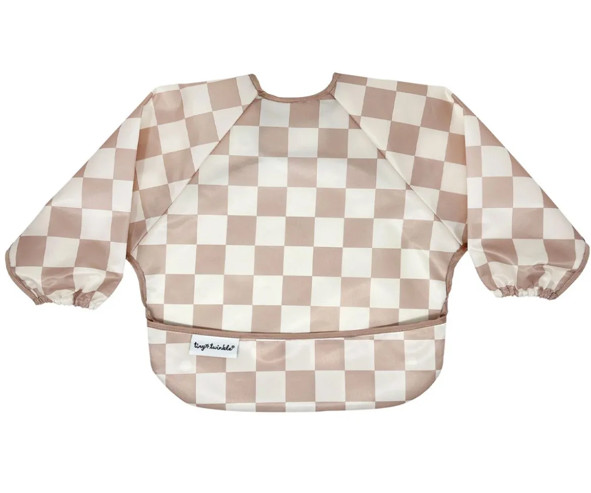 Babero con Mangas Impermeable Checkers Beige