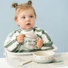 Babero con Mangas Rayas Verde 6-18m Personalizable