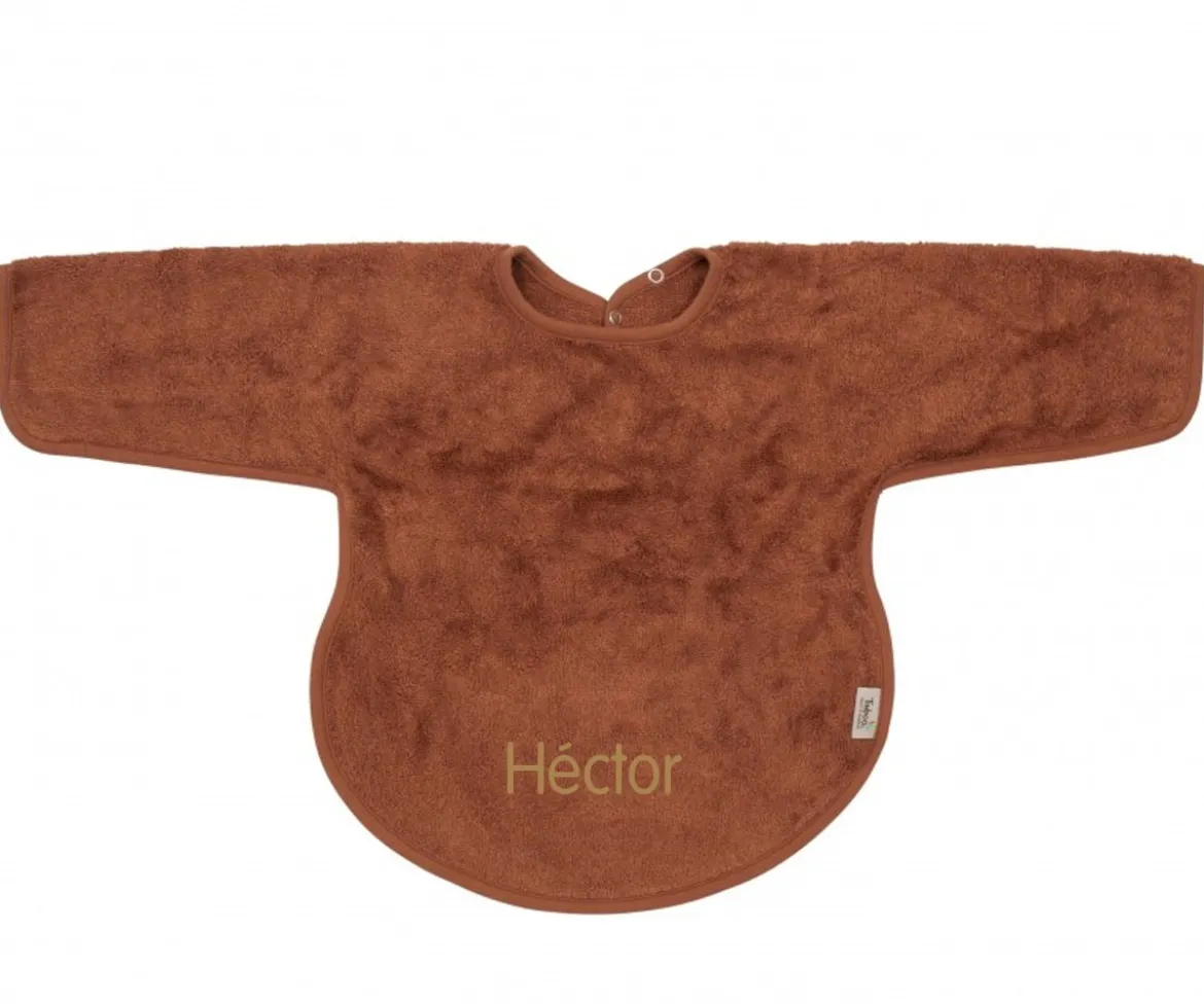 Babero con Mangas Timboo Hazel Brown Personalizable