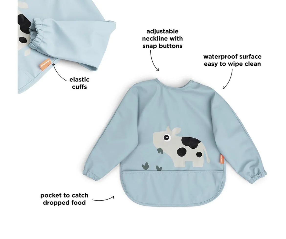 Babero con Mangas Tiny Farm Blue 6-18m Personalizable