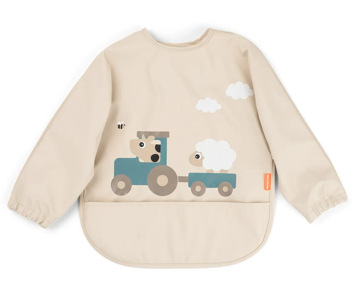 Babero con Mangas Tiny Farm Sand 6-18m Personalizable