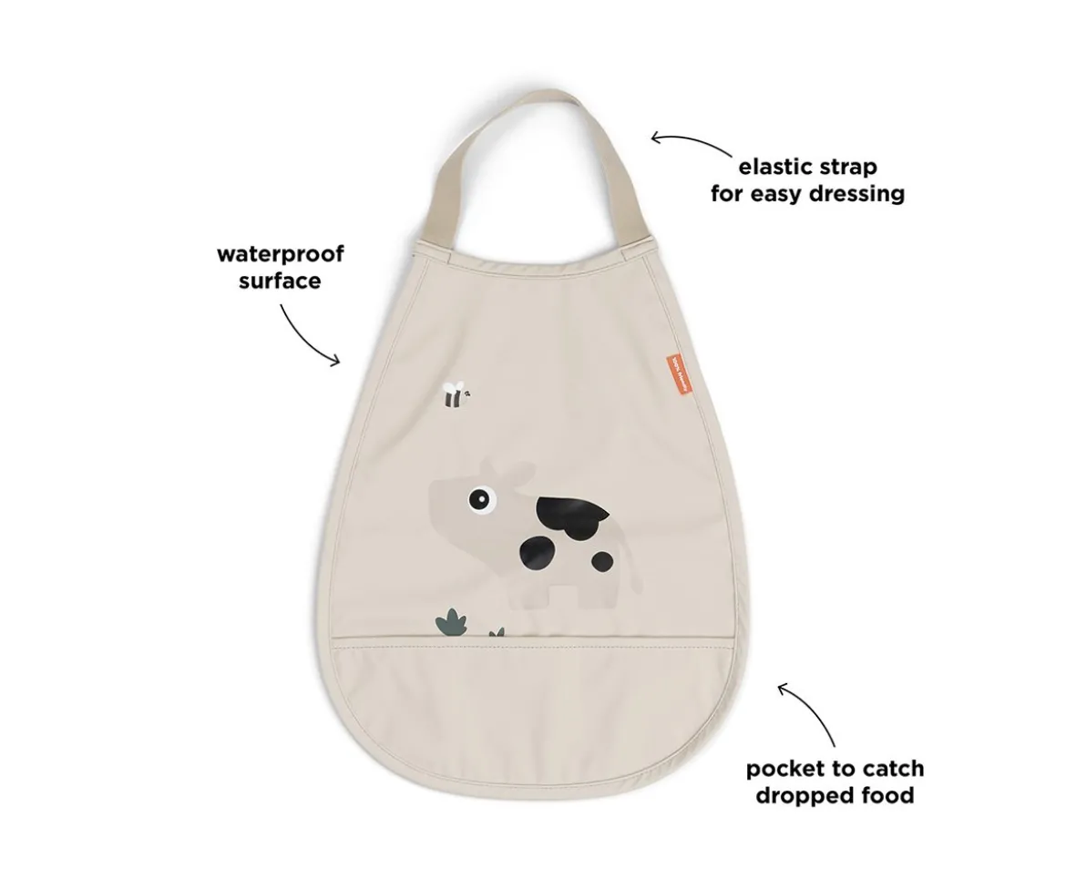 Babero Pull-Over Tiny Farm Sand