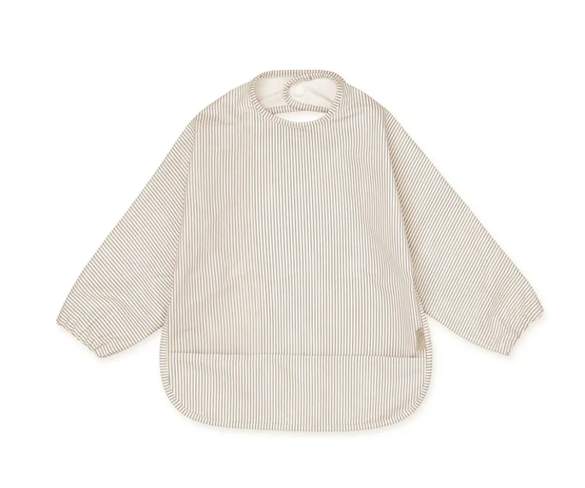 Baberos con Mangas Classic Stripes Camel