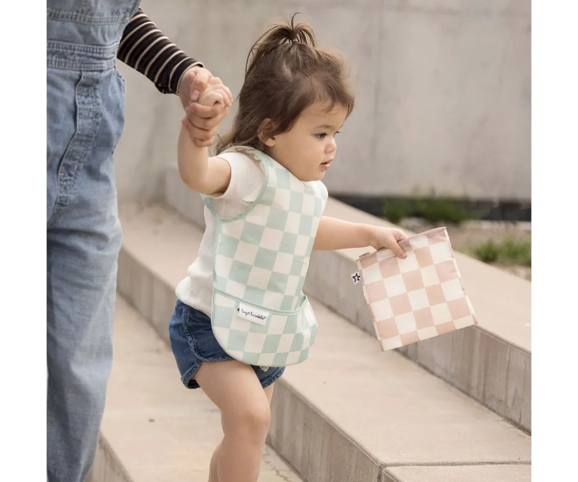 Babero sin Mangas Impermeable Checkers Sage