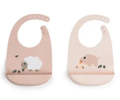 2 Baberos Silicona Tiny Farm Powder