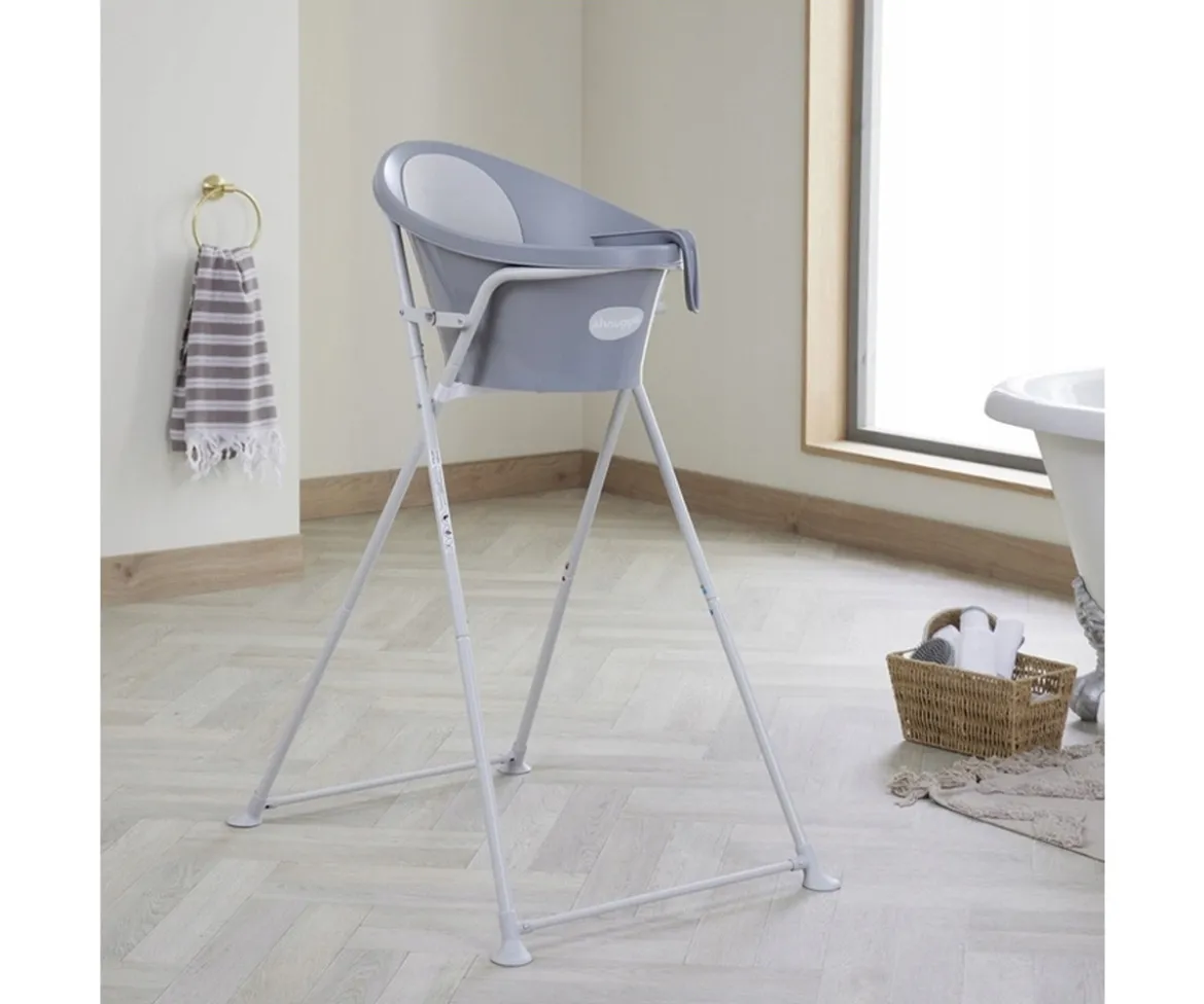 Bañera Shnuggle Gris Respaldo Blanco