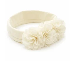 Banda Flores Gasa Beige para Bebé