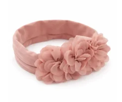 Banda Flores Gasa Rosa para Bebé