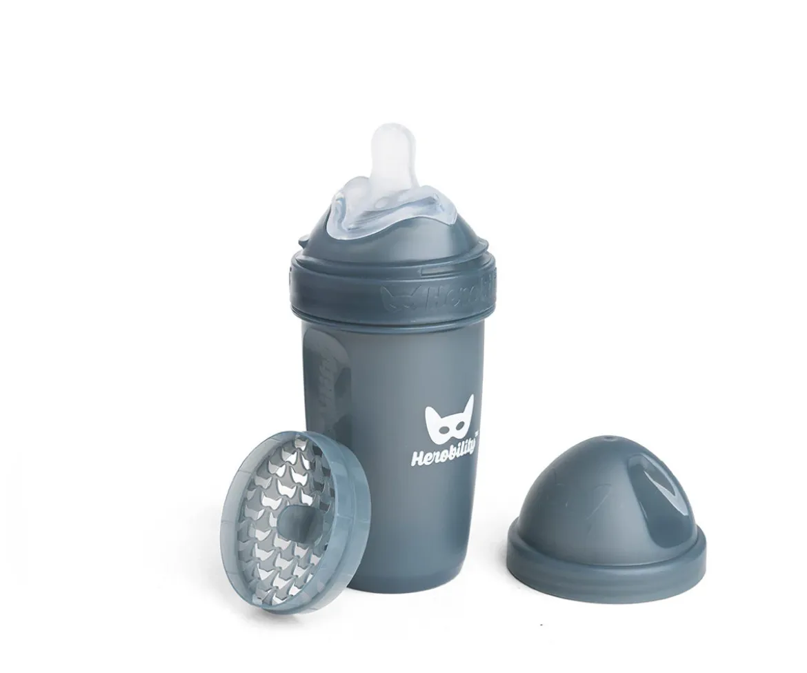 Biberón Anticólico Herobility Iron Blue 240ml