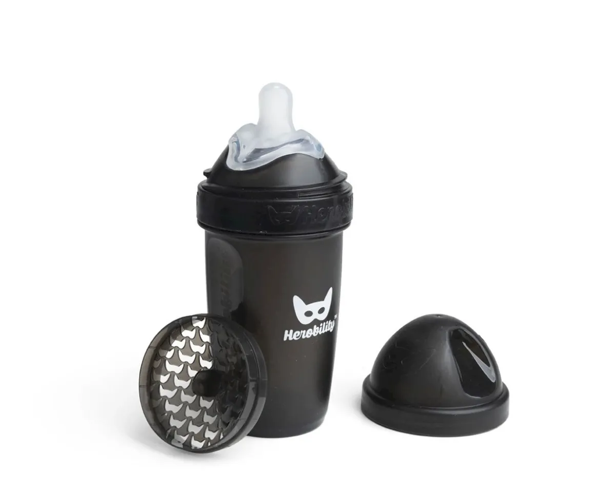 Biberón Anticólico Herobility Negro 240ml