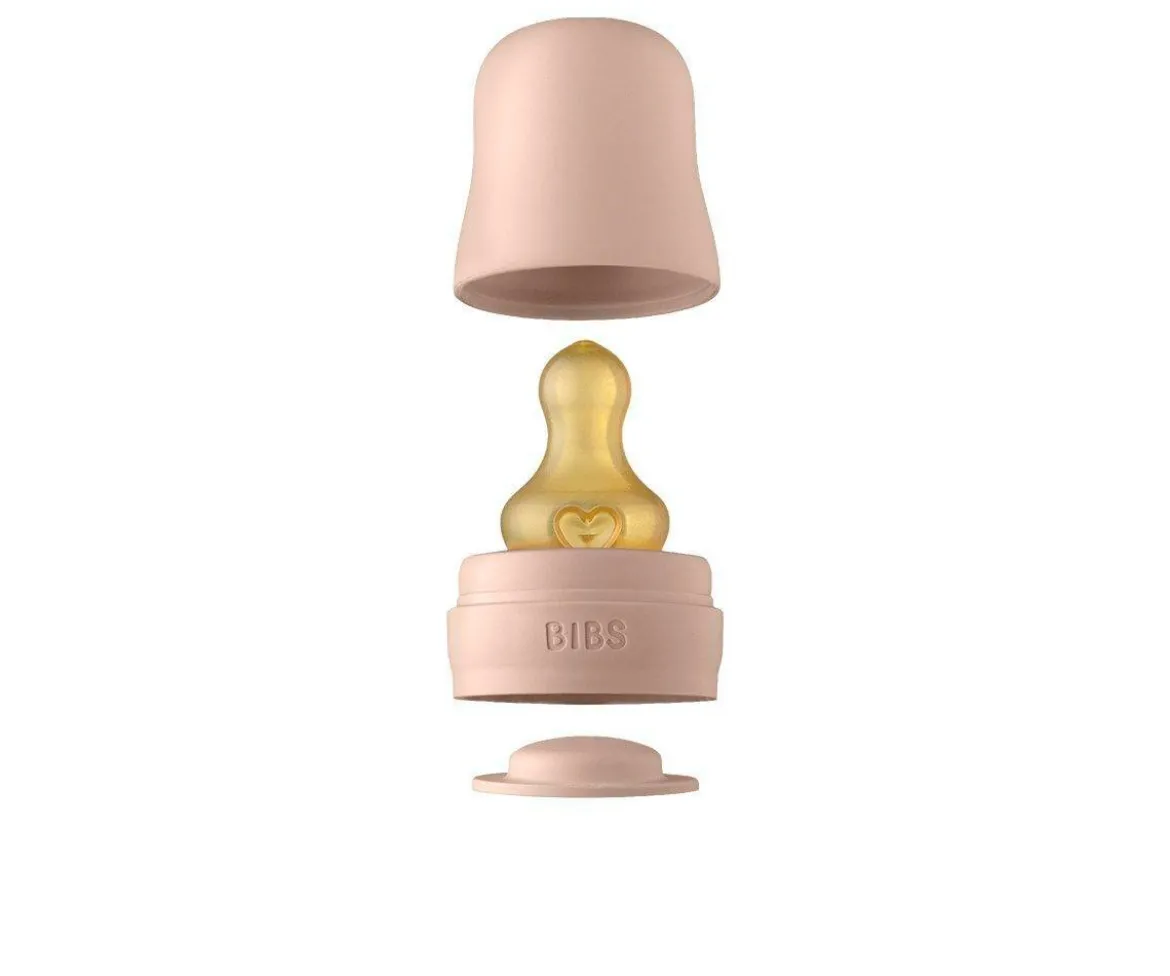 Biberón Cristal BIBS Blush 225ml + Fundas Biberón Large