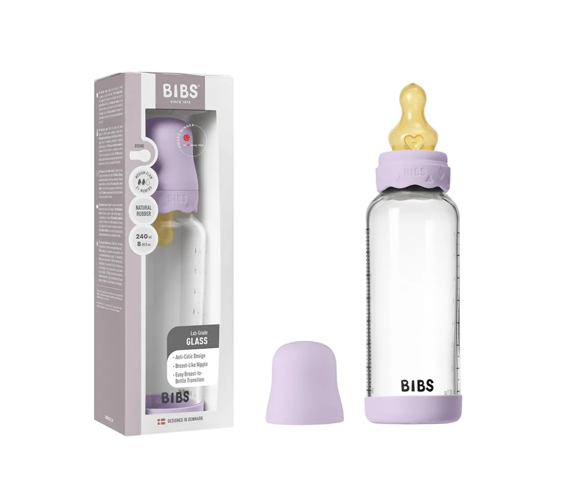 Biberón Cristal BIBS Boheme Violeta Sky 240ml