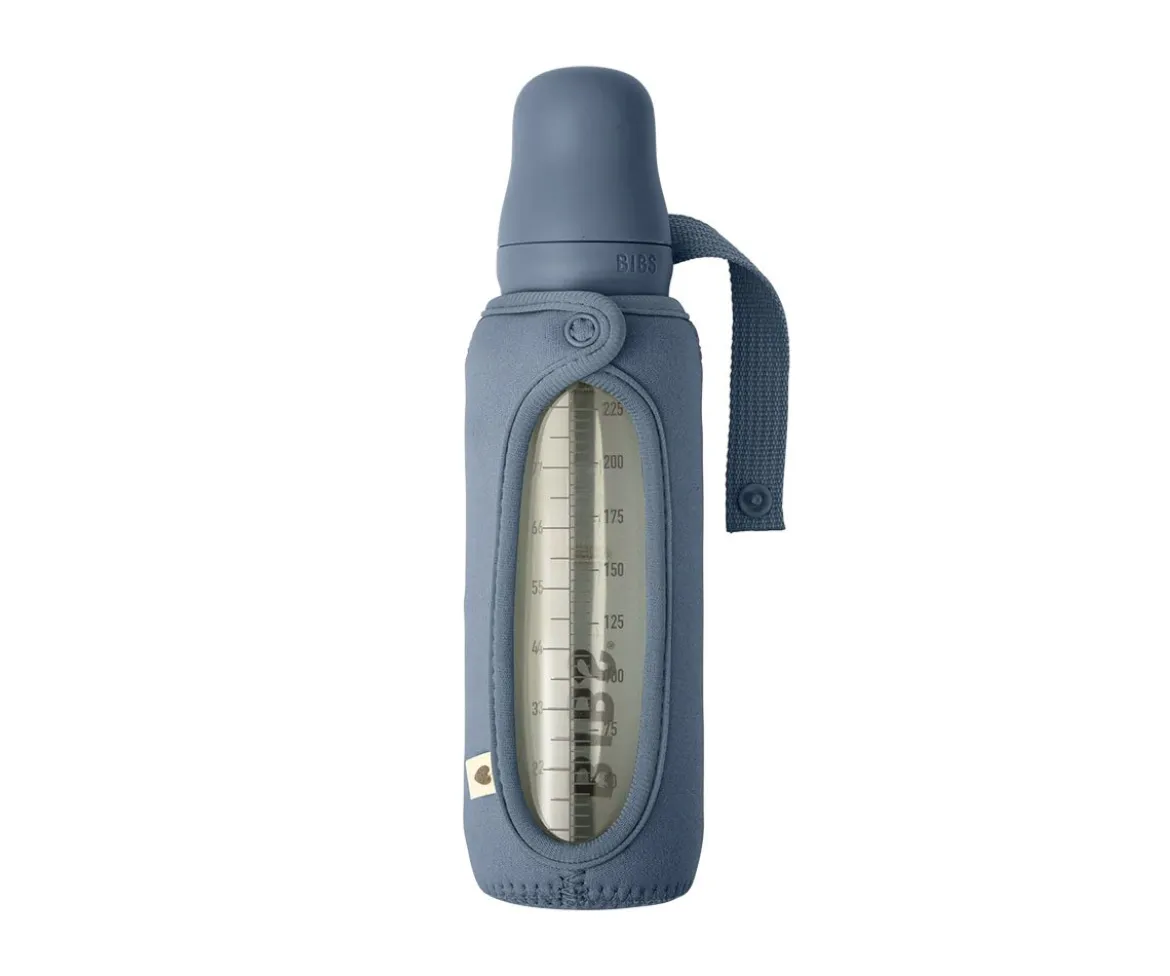 Biberón Cristal BIBS Ivory 225ml + Funda Biberón Large