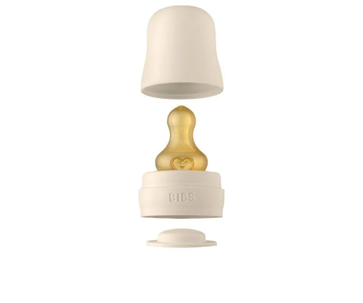 Biberón Cristal BIBS Ivory 225ml + Funda Biberón Large
