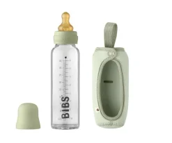 Biberón Cristal BIBS Sage 225ml + Funda Biberón Large