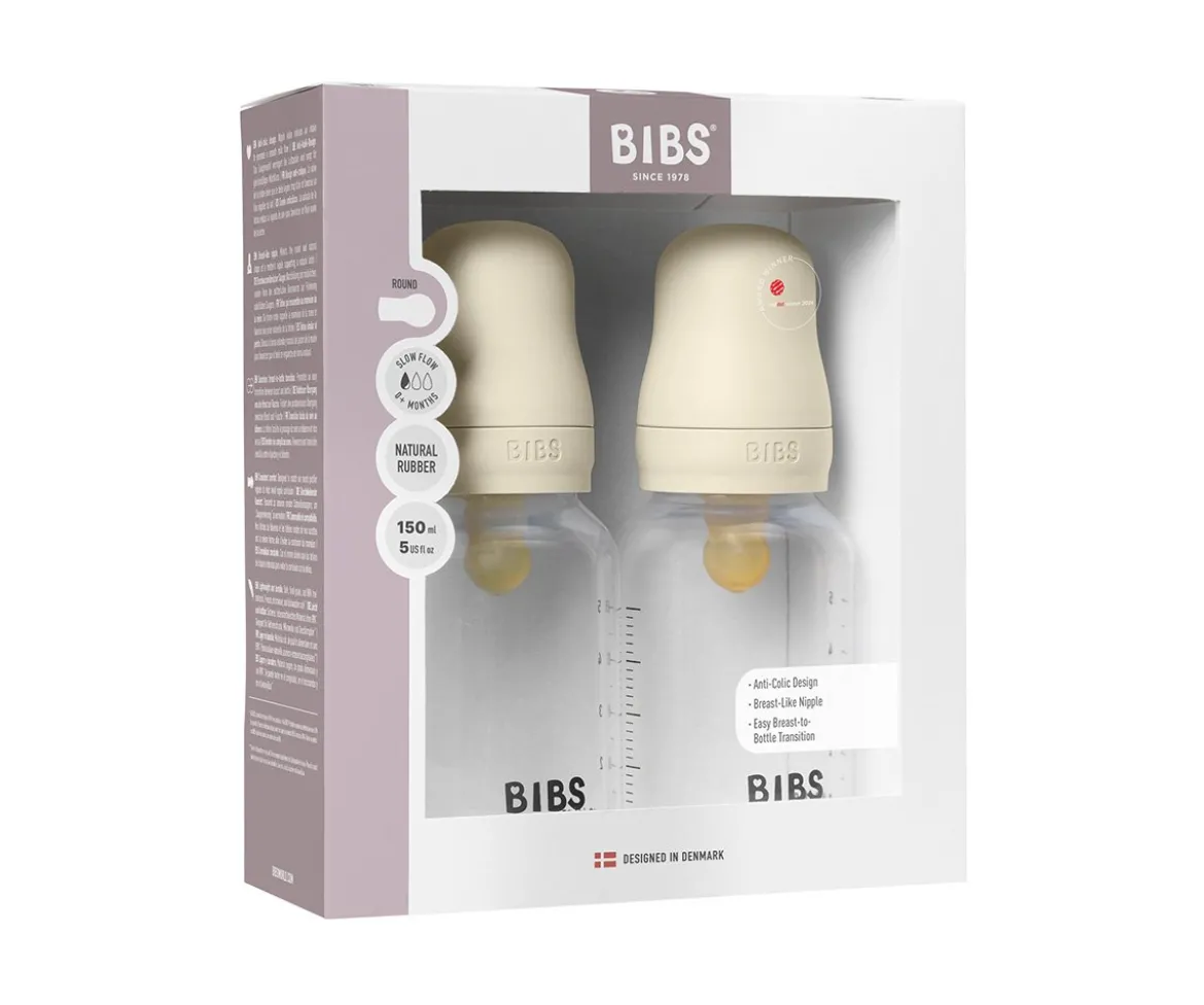 2 Biberones Plástico BIBS Látex Ivory 150 ml