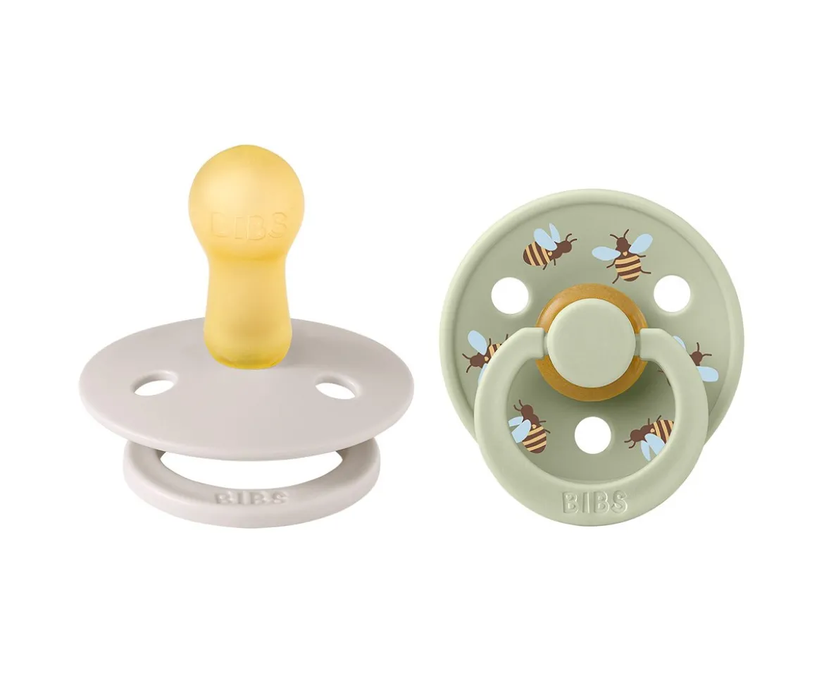 BIBS Pacifier Studio Colour 2 PACK Bumblebee Latex Mushroom Mix
