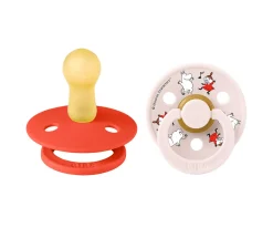 BIBS x Moomin 2 Chupetes Colour Round Dancing/Candy Apple Mix