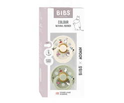 BIBS x Moomin 2 Chupetes Colour Round Polka Ivory Mix