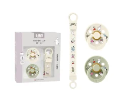 Bibs x Moomin Set de Regalo Chupetes con Clip Ivory/Sage