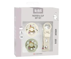 Bibs x Moomin Set de Regalo Chupetes con Clip Ivory/Sage