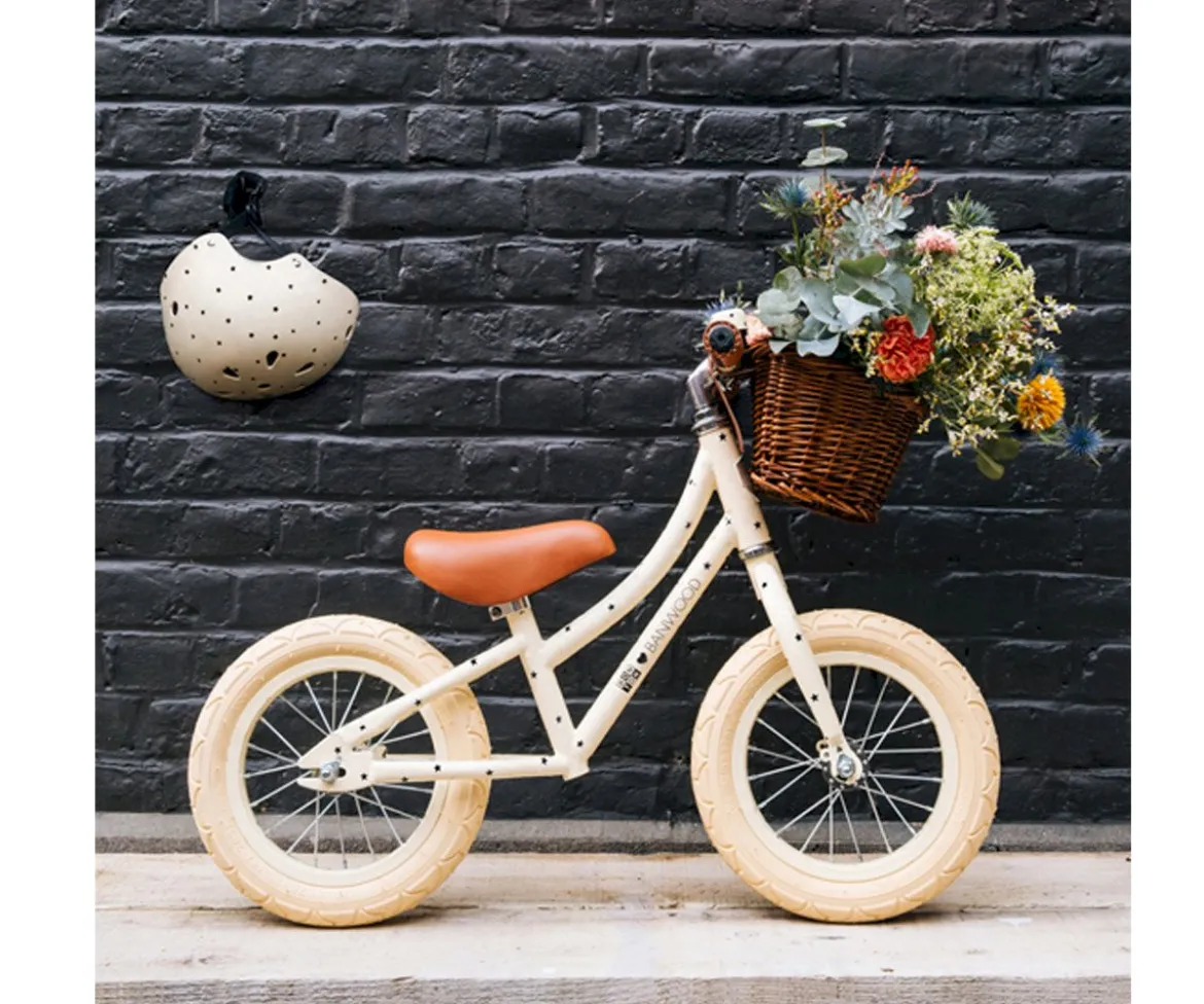 Bicicleta Banwood sin Pedales First Go! Bonton Crema