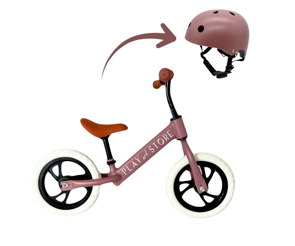 Bicicleta Equilibrio Premium + Casco Cherry
