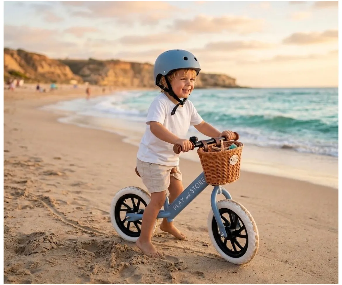 Bicicleta Equilibrio Premium + Casco Light Blue