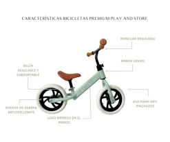 Bicicleta Equilibrio Premium + Casco Light Blue