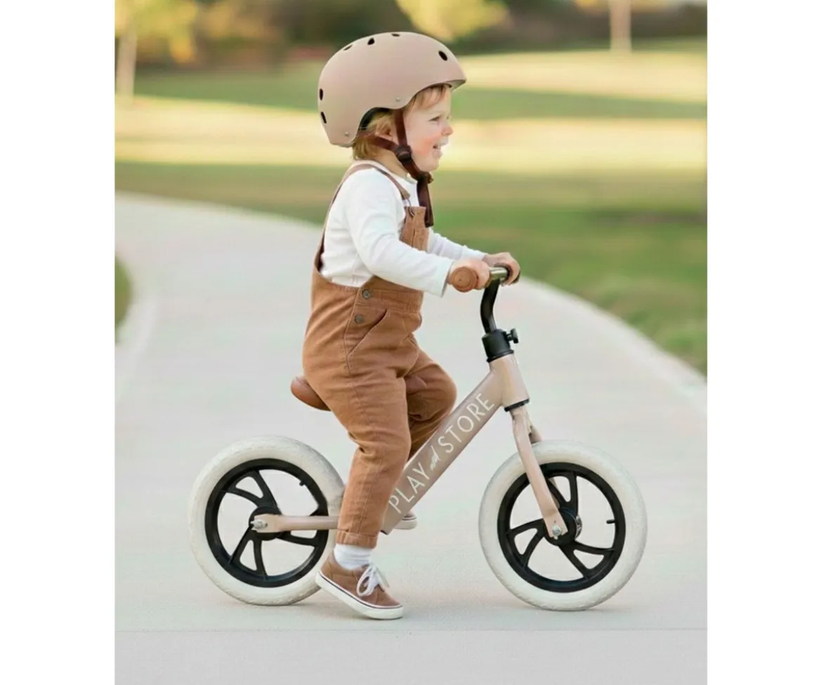 Bicicleta Equilibrio Premium + Casco Light Taupe