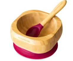 Bol Bambú Granate Eco con Cuchara