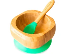 Bol Bambú Verde Eco con Cuchara