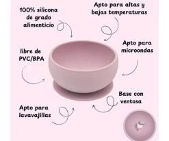 Bol con Ventosa Silicona Unicornio