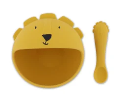 Bol con Ventosa y Cuchara de Silicona Mr. Lion