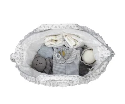 Bolsa Canastilla Little Bloom Flor Gris